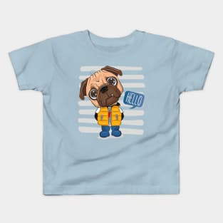 Cute Pug Dog Kids T-Shirt